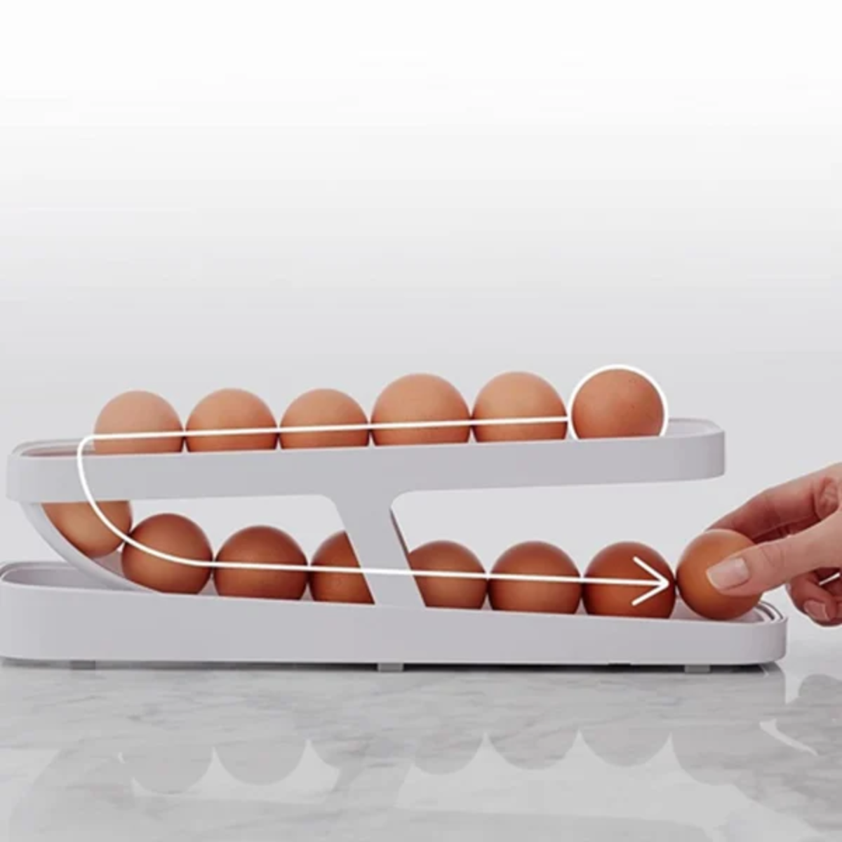 Porta-huevos elegante para un almacenamiento compacto y práctico