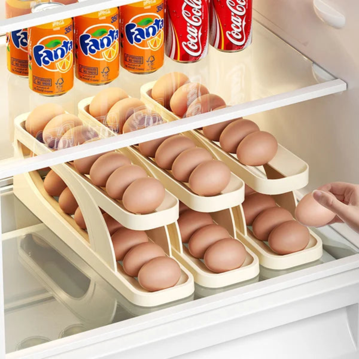 Porta-huevos elegante para un almacenamiento compacto y práctico