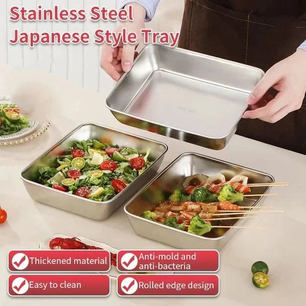 Plato de acero inoxidable convertible: Conserve y sirva con elegancia