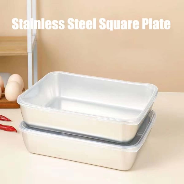 Plato de acero inoxidable convertible: Conserve y sirva con elegancia
