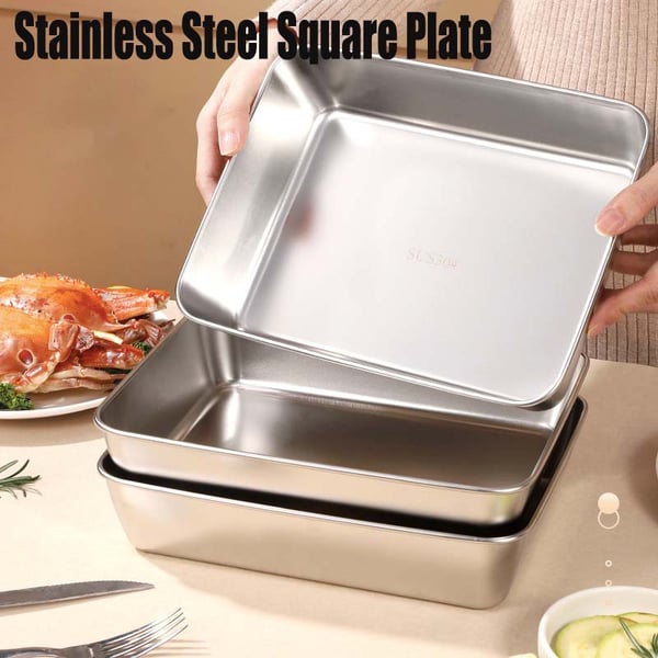 Plato de acero inoxidable convertible: Conserve y sirva con elegancia