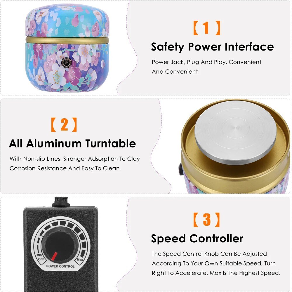 TinyTurns : Mini piatto girevole per ceramica, compatto e preciso