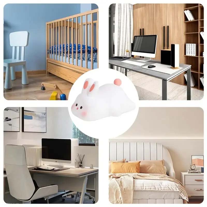 Silicone Rabbit Night Light: Softness and Nighttime Safety 