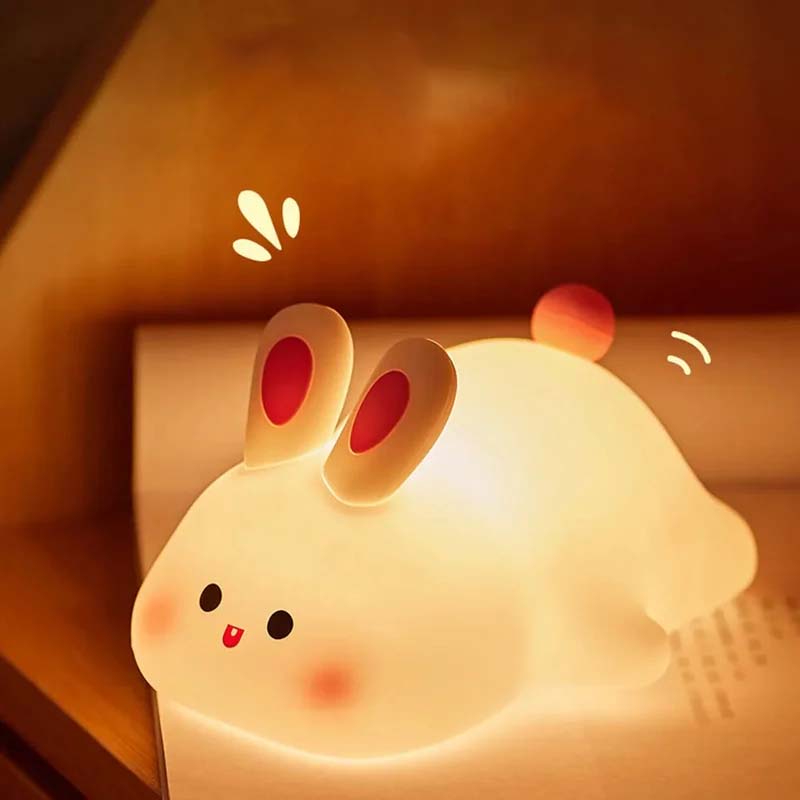 Silicone Rabbit Night Light: Softness and Nighttime Safety 