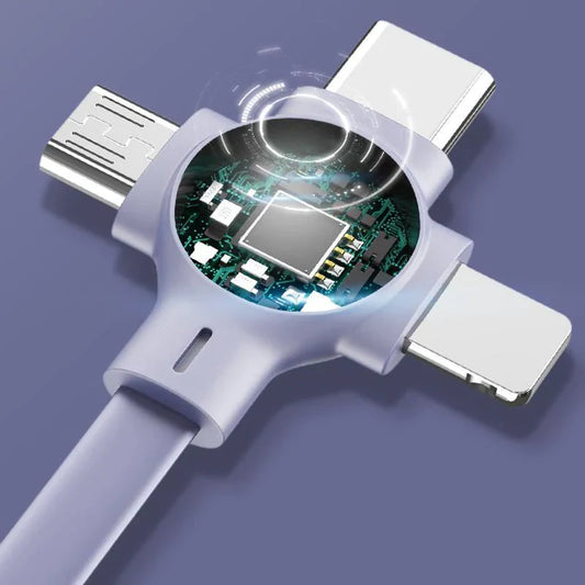 Cabo 3 em 1 Retrátil - Versatilidade e portabilidade